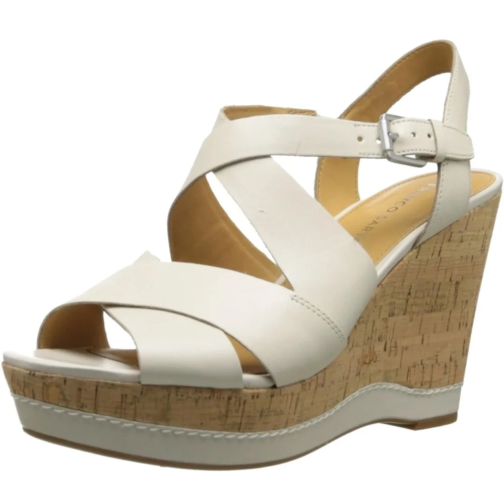 Franco Sarto Leather L-Shiver Platform‎ Sandal Size 9 B45